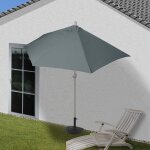 Parasol parla en alu, hmicycle, parasol de balcon uv 50 + 270cm anthracite avec pied