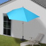 Parasol parla en alu, hmicycle, parasol de balcon uv 50 + 270cm turquoise avec pied