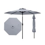 Parasol de patio 270 x 270 x 240 cm inclinaison facile structure robuste finition gris helloshop26 20 ...