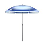 Parasol de plage diam�tre 1, 6 m ombrelle de jardin protection upf 50 + inclinable portable r�sistant ...