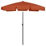 Parasol de plage 180 x 120 cm orange helloshop26 02 0008407