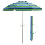 Parasol de plage ?182 cm inclinable protection uv 50 + a 8 baleines en fibre de verre pour plage piscine ... Parasol de plage ?182 cm inclinable protection uv 50 + a 8 baleines en fibre de verre pour plage piscine ...