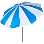 Parasol de plage, 200 cm, rayures bleues et blanches, mât en acier, inclinaison et hauteur réglables, ... Parasol de plage, 200 cm, rayures bleues et blanches, mât en acier, inclinaison et hauteur réglables, ...