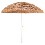 Parasol de plage en chaume pp 7 couches 243 cm de style hawaen parasol tropical portable 8 baleines ...