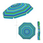 Parasol de plage inclinable 220 x 220 cm protection solaire upf50 design portable en polyester bleu - ...