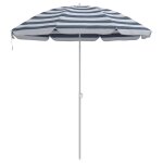 Parasol de plage rond 206 x 206 x 212 cm l�ger et durable design minimaliste en polyester bleu helloshop26 ...