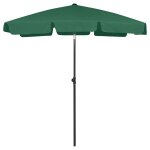 Parasol de plage vert 180x120 cm