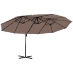 Parasol d?port? grande taille xxl inclinable dim. 4, 4l x 2, 7l x 2, 5h m pi?tement en acier inclus polyester ...