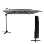 Parasol d�port� molokai rectangulaire 3x4m gris + housse
