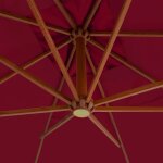 Parasol en porte -  - faux avec mt en bois 400 x 300 cm bordeaux wis