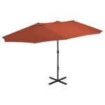 Parasol avec poteau en aluminium 460 x 270 cm orange helloshop26 02 0008137