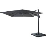 Parasol professionnel restaurant pour jardin terrasse 3x3m (�4, 24m) pivotant, polyester aluminium / ...