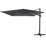 Parasol professionnel restaurant pour jardin terrasse, 3x3m (�4, 24m) pivotant, polyester aluminium / ...