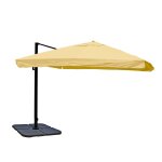 Parasol professionnel restaurant pour jardin terrasse 3x3m (�4, 24m) polyester / aluminium 23kg cr�me ...