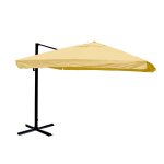 Parasol professionnel restaurant pour jardin terrasse 3x3m (4, 24m) polyester / aluminium 23kg crme ...