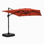 Parasol rectangulaire 2x3m d�port� rotatif terracota piana