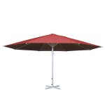 Parasol pour restauration Ø 5m m�t polyester / aluminium blanc 28kg rouge sans pied 04 0003858
