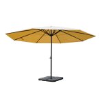 Parasol de restauration sans volant Ø 5m polyester / aluminium 28kg crme avec pied 04 0003863