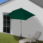 Parasol semi - circulaire parla, demi - parasol balcon, uv 50 + polyester / alu 3kg 270cm vert avec support ...