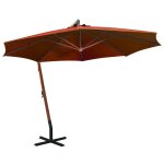 Parasol suspendu avec m�t 3, 5 x 2, 9 m bois de sapin orange helloshop26 02 0008721