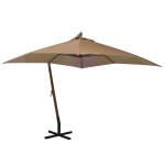 Parasol suspendu avec mt taupe 3x3 m bois de sapin massif yueyinnkeji