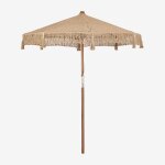 Parasol tongariki en teck et coton �220 cm