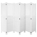 Paravent hwc - a84, cloison de s�paration, pare - vue, brise - vue, ornements 170x245cm blanc