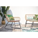 Parea, salon de balcon rotin et acier 4 places