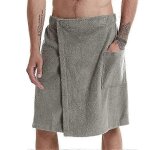 Pareo de sauna pour homme en coton serviette de plage serviette de bain portable avec poche velcro Pareo de sauna pour homme en coton serviette de plage serviette de bain portable avec poche velcro