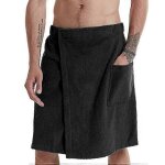 Pareo de sauna pour homme en coton serviette de plage serviette de bain portable avec poche velcro Pareo de sauna pour homme en coton serviette de plage serviette de bain portable avec poche velcro