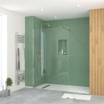 Paroi de douche 120x195 cm en verre tremp 5 mm - finition chrom - chromed elementary