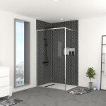Paroi de douche 120x200 cm - cadre et bras aluminium chrome - chromed contouring Paroi de douche 120x200 cm - cadre et bras aluminium chrome - chromed contouring