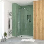 Paroi de douche 70x195 cm en verre tremp 5 mm - finition chrom - chromed elementary