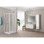 Paroi de douche coulissante - acc�s d'angle - 4 panneaux - riviera 2. 0 a87 - 89cm novellini