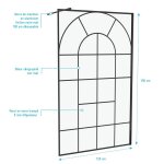 Paroi de douche d�co 120x195cm verre 5mm s�rigraphi� - barre de fixation noir mat