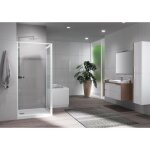Paroi de douche fixe et r�versible - riviera 2. 0 f 88 - 92cm v. tr blc novellini