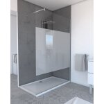 Paroi de douche 140x200cm - verre tremp� d�poli 8mm - profil� chrome - freedom 2 frosted