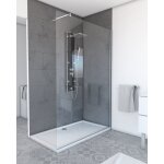 Paroi de douche 140x200cm - verre tremp� transparent 8mm - profil� chrome - freedom 2 chromed