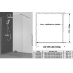 Paroi de douche � l'italienne open 2 - verre transparent - 100 cm leda