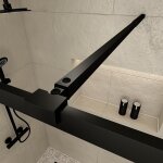 Paroi de douche noir mat 140x200cm - porte - serviette et étagère - dark contouring shelf Paroi de douche noir mat 140x200cm - porte - serviette et étagère - dark contouring shelf