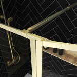 Paroi de douche avec volet pivotant 100 + 40x200 cm - finition or dor� bross� - goldy contouring