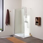 Paroi de douche walk - in avec paroi de 110 cm en verre transparent 8 mm