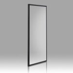 Paroi fixe noir mat 70 cm avec verre transparent city