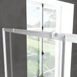 Paroi porte de douche coulissante blanc 140x185cm - extensible - whity slide 140 Paroi porte de douche coulissante blanc 140x185cm - extensible - whity slide 140
