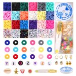 Parure de bijoux � faire soi - m�me avec perles, pendentifs et cadenas multicolore