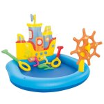 Pataugeoire gonflable avec 3 poissons 2 cannes � p�che et un gouvernail d�s 2 ans