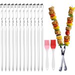 Patb - lot de 20 brochettes de barbecue en acier inoxydable - 30 cm - réutilisables - pour barbecues ... Patb - lot de 20 brochettes de barbecue en acier inoxydable - 30 cm - réutilisables - pour barbecues ...
