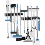 Patb - balai mural, porte balais mural avec 5 supports et 6 crochets, porte - outils de jardin, en plastique ... Patb - balai mural, porte balais mural avec 5 supports et 6 crochets, porte - outils de jardin, en plastique ...