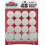 Patins en feutre auto - adhsifs 48 pcs 25 mm - patins pour meubles blanc - patin meuble premium - patin ...