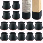 Patins de protection en silicone avec feutre pour pieds de chaise, adapt�s aux parquets (lot de 24).